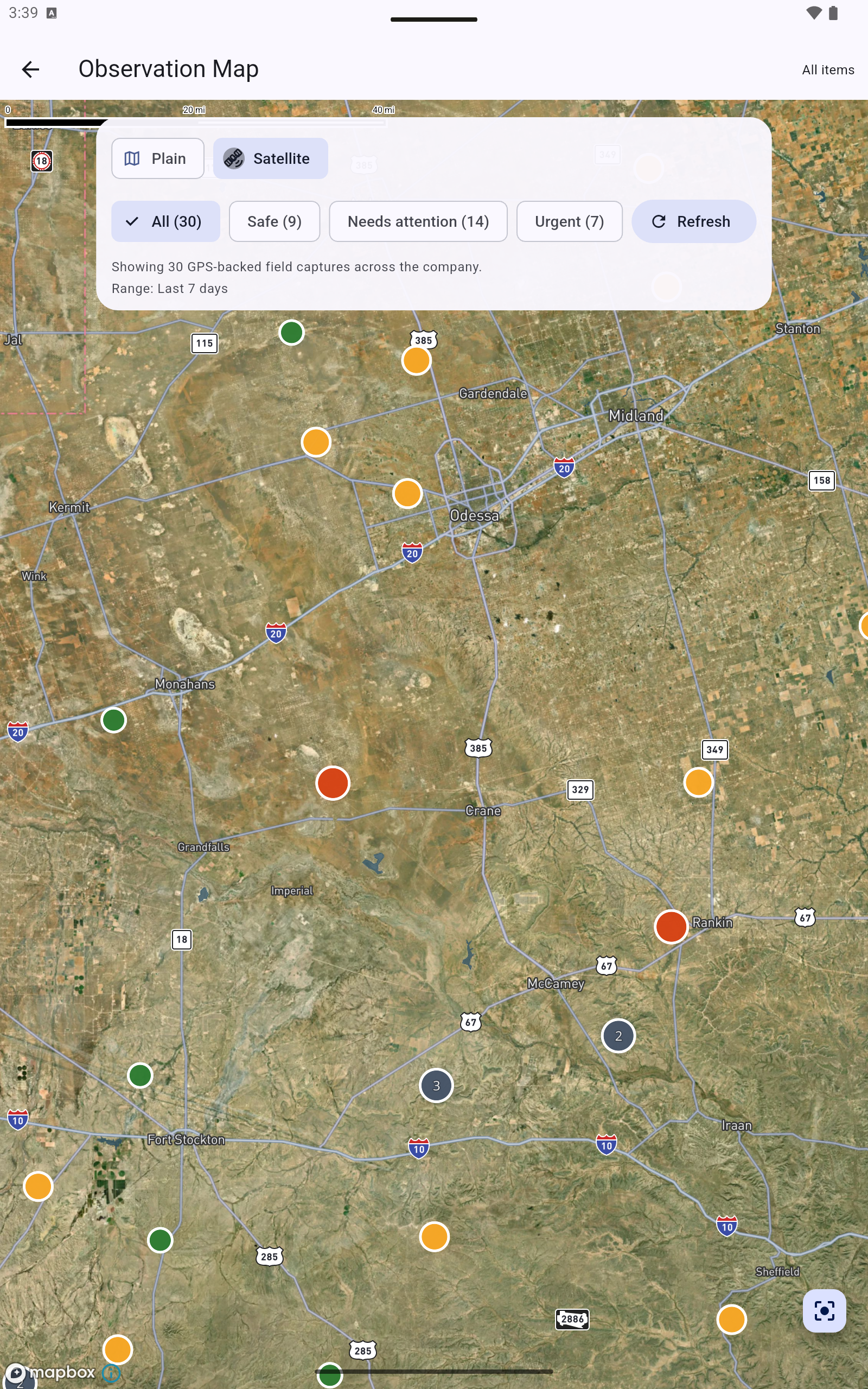 HFHSE observation map screenshot